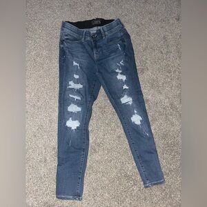 Torrid Distressed Skinny Jeans in Dark Blue